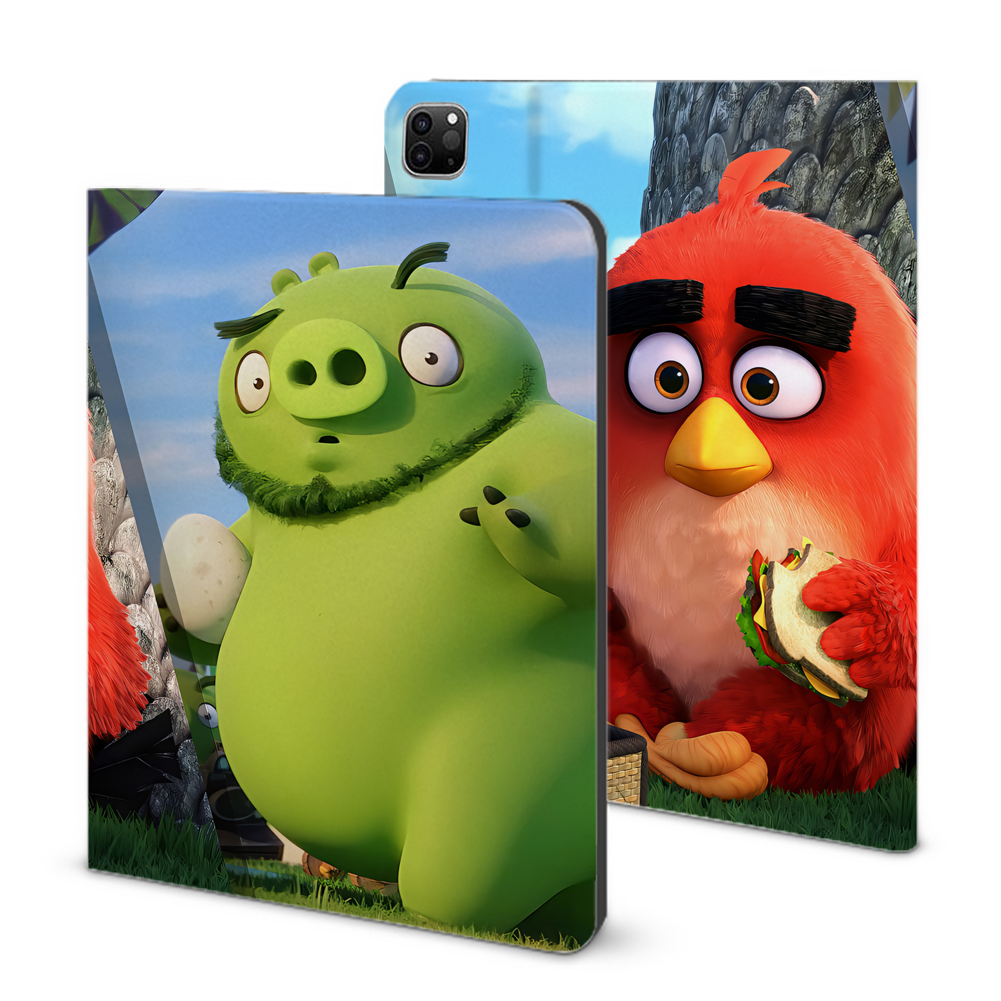 （画像用） Angry Birds アングリーバード IPad ケース ブック型 PUレザー TPU 耐衝撃 軽量 薄型 ペン収納なし 全面保護 IPad 各モデル対応